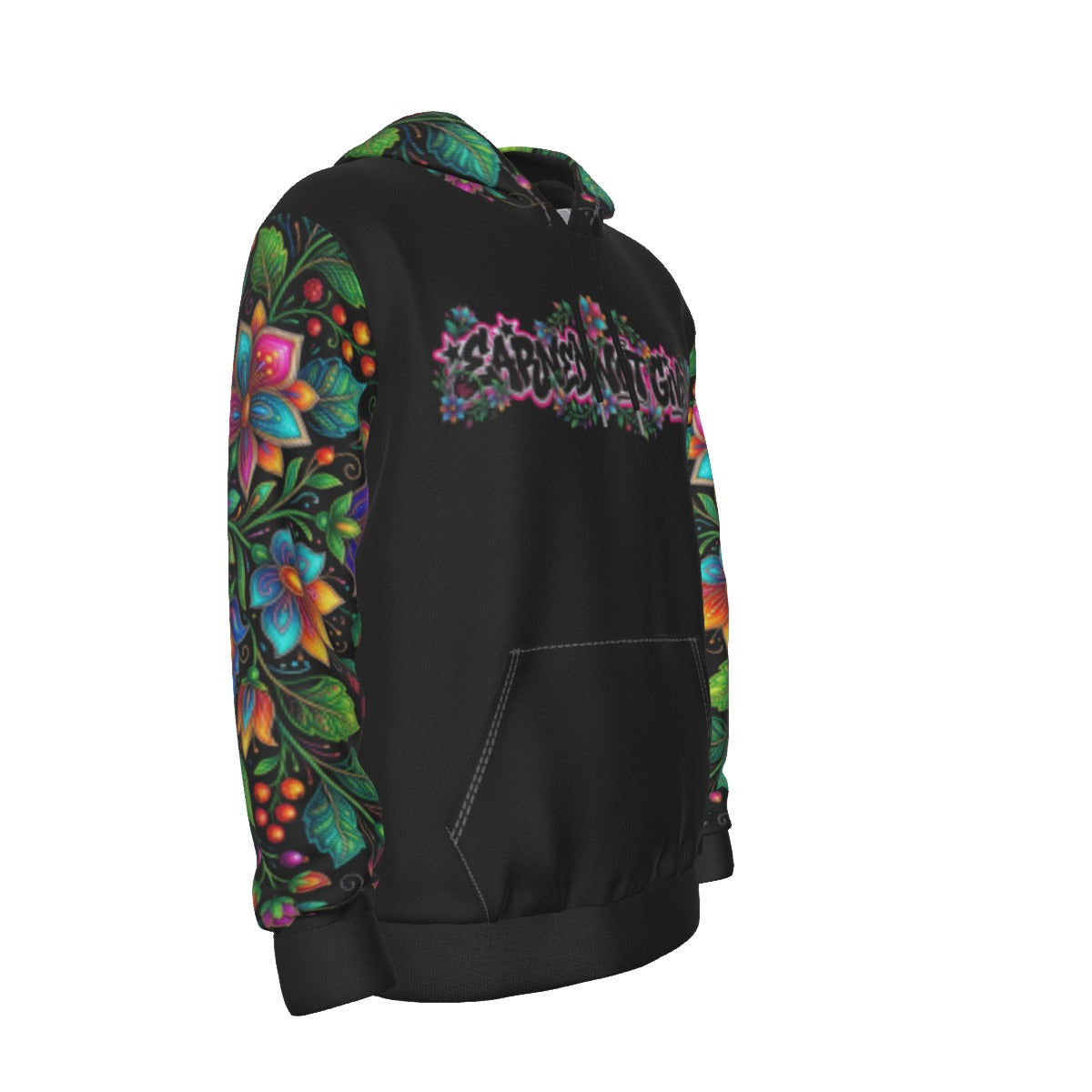 ENG floral Print Hoodie