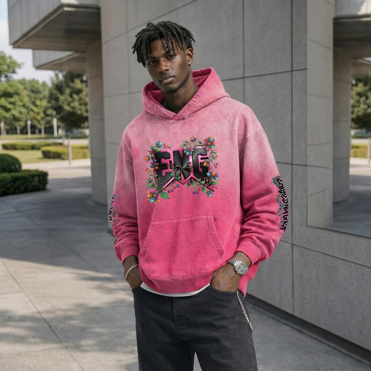ENG Floral Washed Hoodie